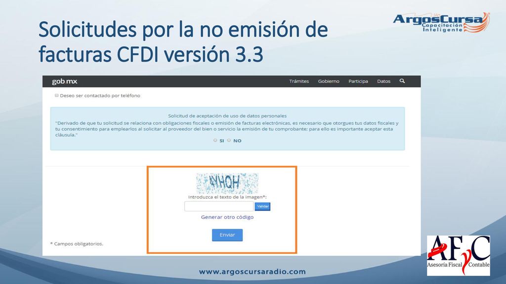 Solicitudes por la no emisión de facturas CFDI versión 3.3