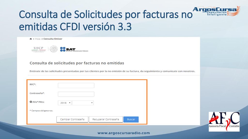 Consulta de Solicitudes por facturas no emitidas CFDI versión 3.3