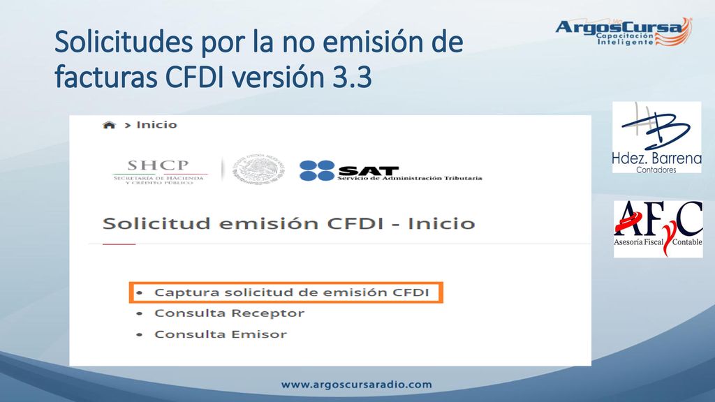 Solicitudes por la no emisión de facturas CFDI versión 3.3