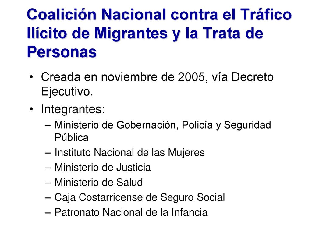 Coalición Nacional contra el Tráfico Ilícito de Migrantes y la Trata de Personas