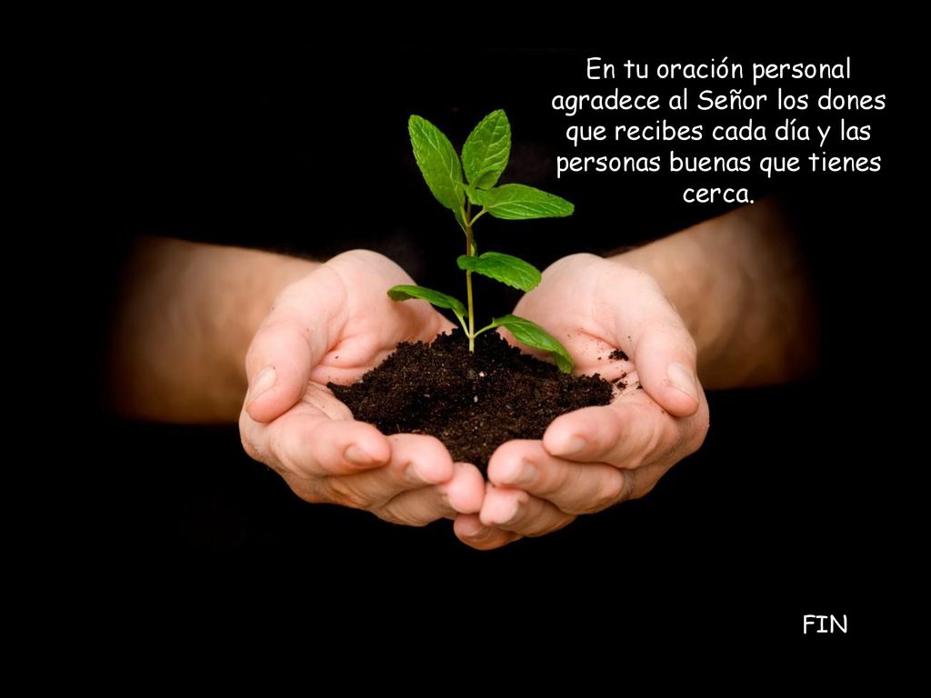 En tu oración personal agradece al Señor los dones que recibes cada día y las personas buenas que tienes cerca.