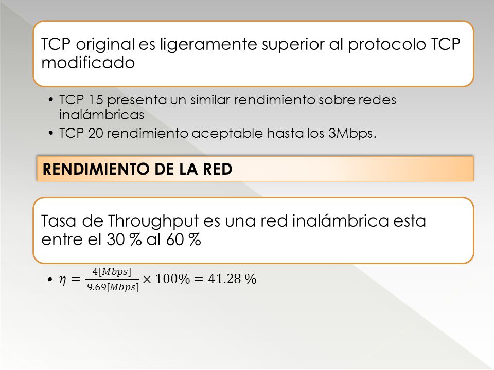 TCP original es ligeramente superior al protocolo TCP modificado