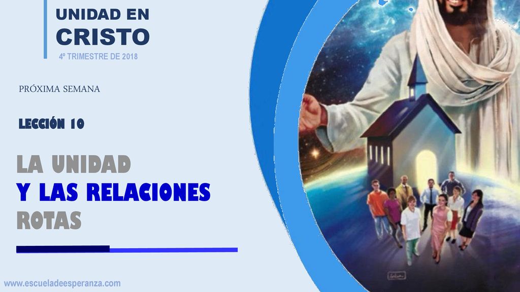 LA UNIDAD Y LAS RELACIONES ROTAS UNIDAD EN CRISTO PRÓXIMA SEMANA