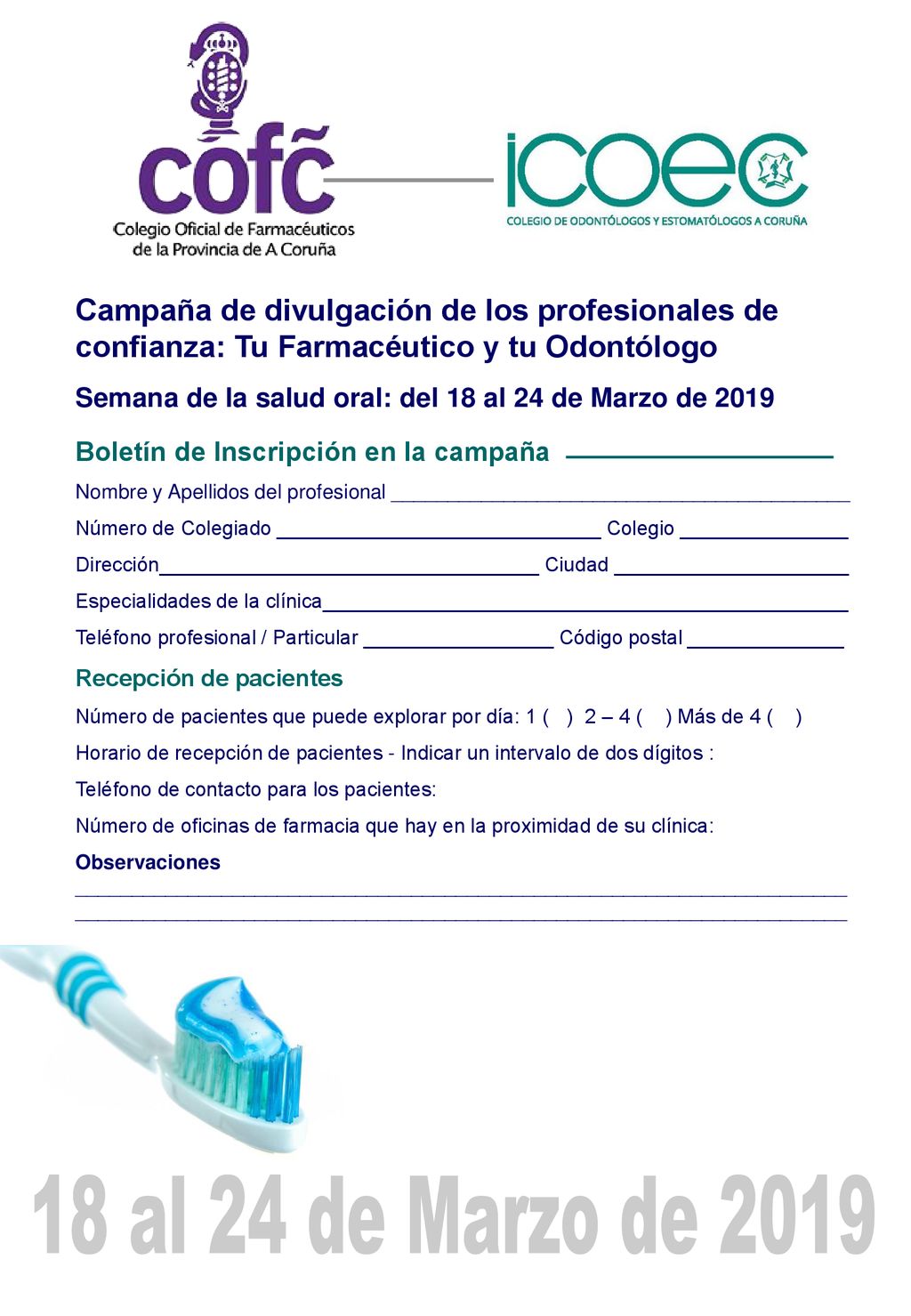Campaña de divulgación de los profesionales de confianza: Tu Farmacéutico y tu Odontólogo