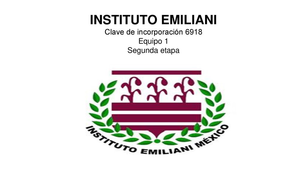 INSTITUTO EMILIANI Clave de incorporación 6918 Equipo 1 Segunda etapa