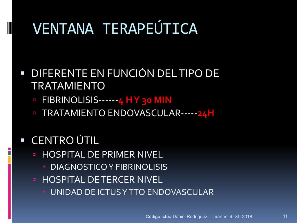 VENTANA TERAPEÚTICA DIFERENTE EN FUNCIÓN DEL TIPO DE TRATAMIENTO