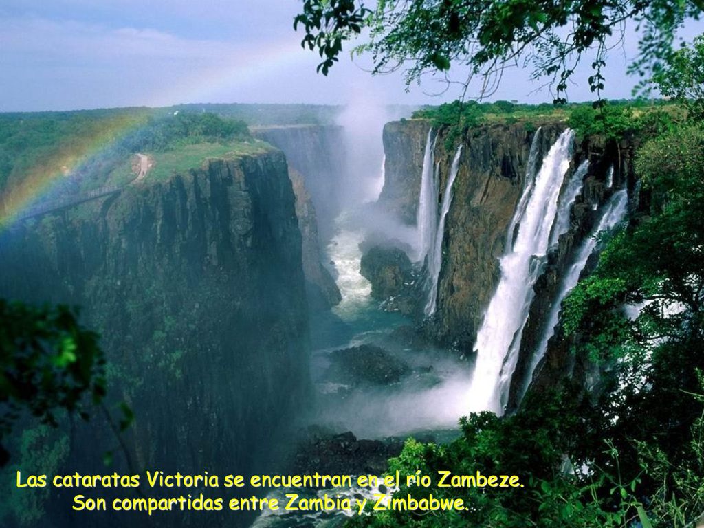 Las cataratas Victoria se encuentran en el río Zambeze