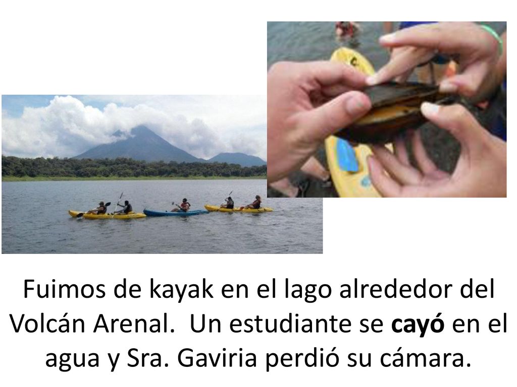 Fuimos de kayak en el lago alrededor del Volcán Arenal