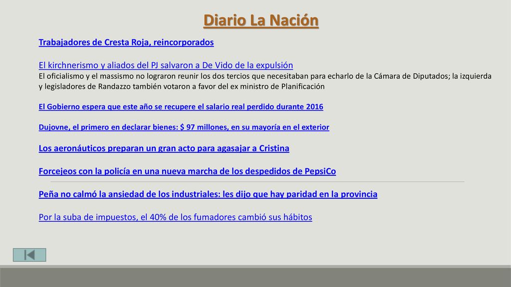 Diario La Nación Trabajadores de Cresta Roja, reincorporados