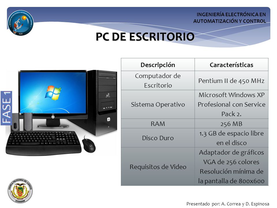 PC DE ESCRITORIO Descripción Características Computador de Escritorio