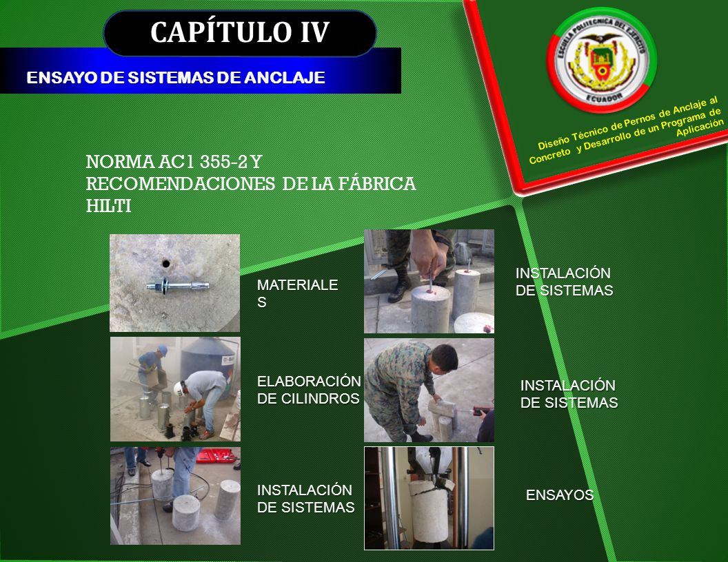 CAPÍTULO IV NORMA AC Y RECOMENDACIONES DE LA FÁBRICA HILTI