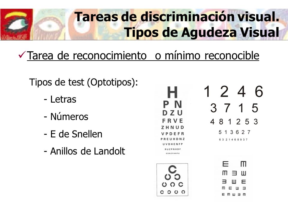Tareas de discriminación visual. Tipos de Agudeza Visual