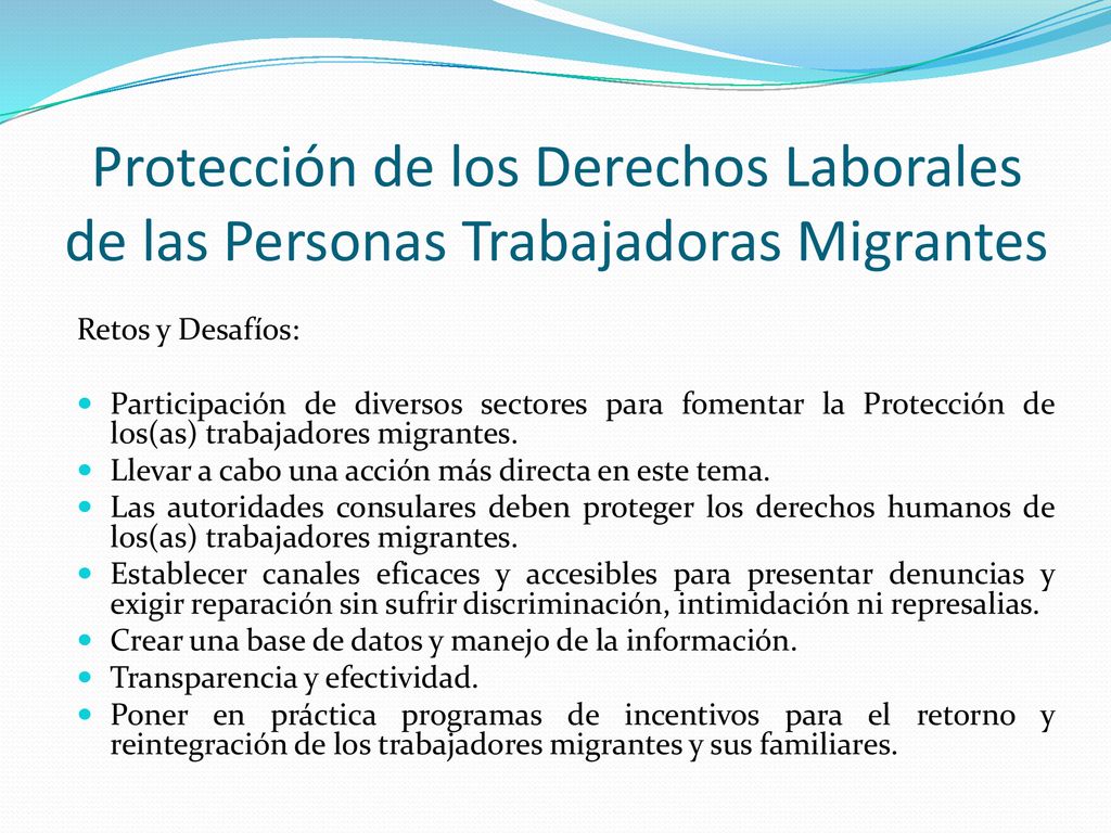 Protección de los Derechos Laborales de las Personas Trabajadoras Migrantes