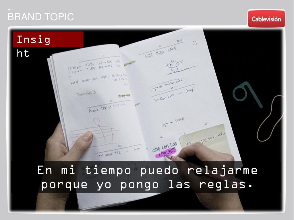 En mi tiempo puedo relajarme porque yo pongo las reglas.