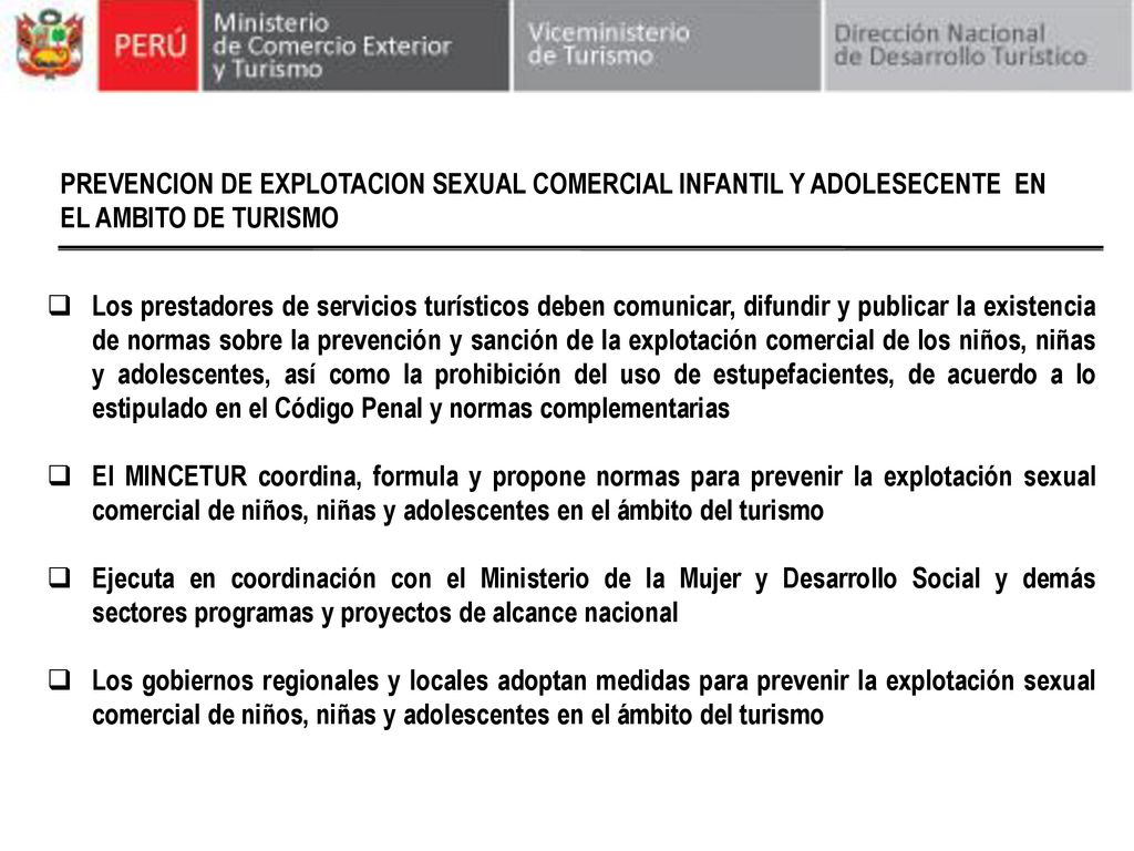 PREVENCION DE EXPLOTACION SEXUAL COMERCIAL INFANTIL Y ADOLESECENTE EN EL AMBITO DE TURISMO