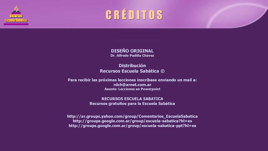 C R É D I T O S DISEÑO ORIGINAL Distribución