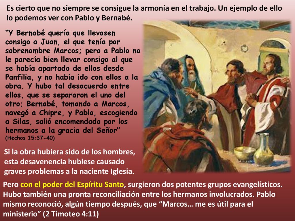 Es cierto que no siempre se consigue la armonía en el trabajo
