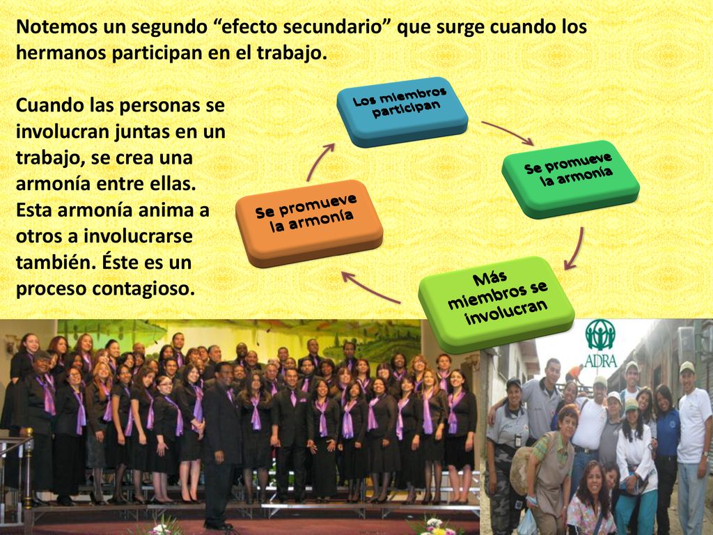 Notemos un segundo efecto secundario que surge cuando los hermanos participan en el trabajo.