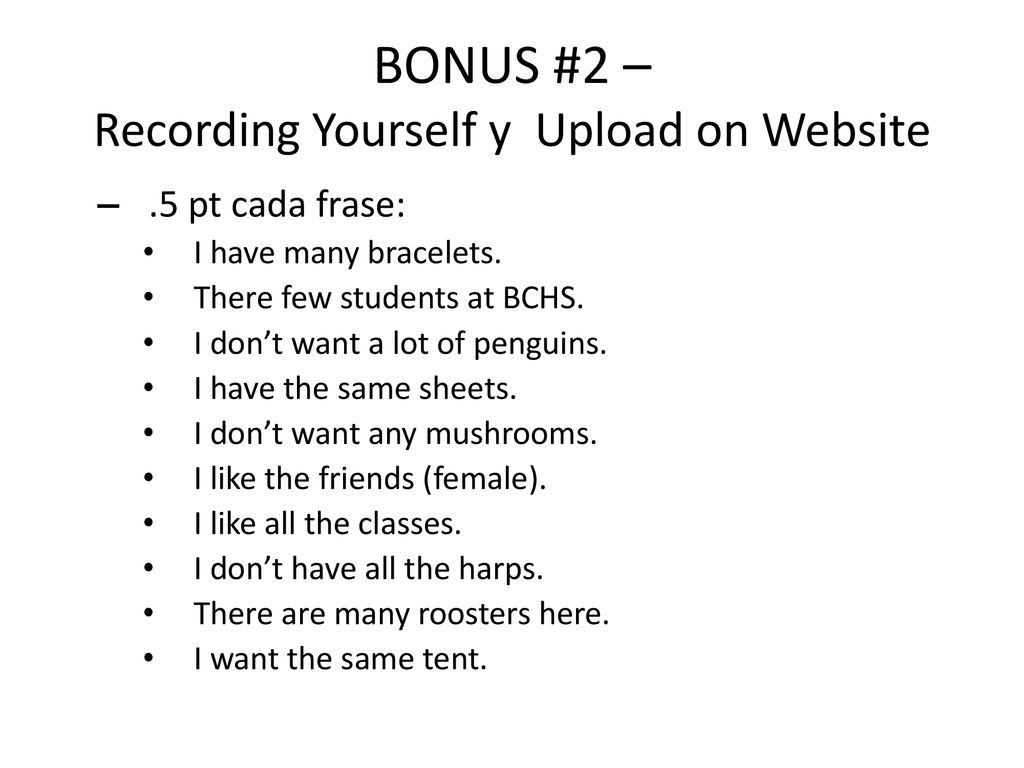 BONUS #2 – Recording Yourself y Upload on Website