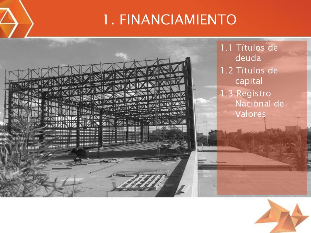 1. FINANCIAMIENTO 1.1 Títulos de deuda 1.2 Títulos de capital