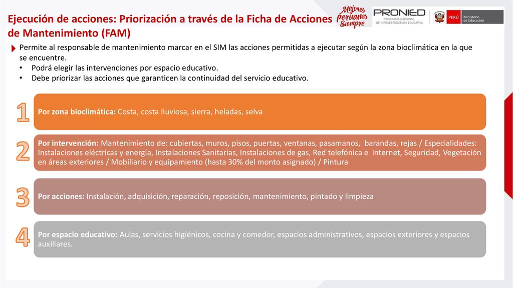 Ejecución de acciones: Priorización a través de la Ficha de Acciones de Mantenimiento (FAM)