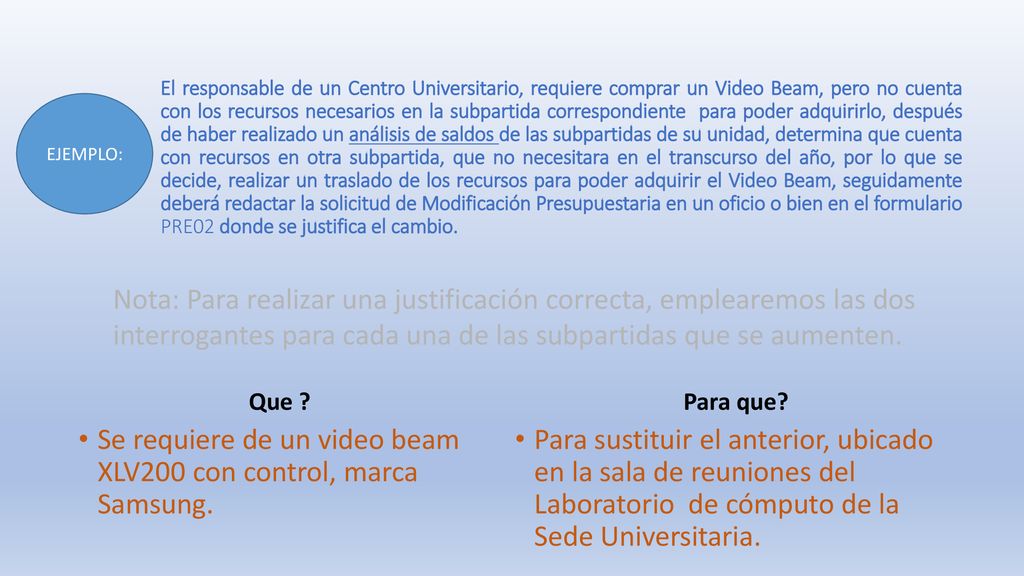 Se requiere de un video beam XLV200 con control, marca Samsung.