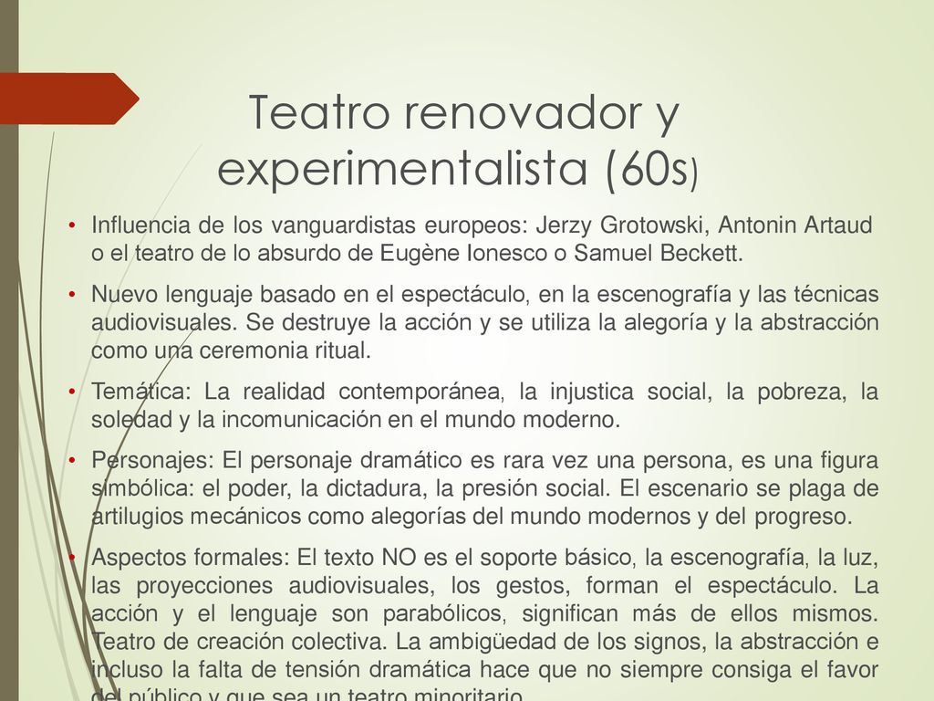 Teatro renovador y experimentalista (60s)