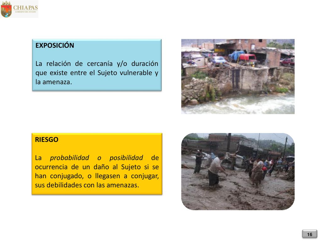 EXPOSICIÓN La relación de cercanía y/o duración que existe entre el Sujeto vulnerable y la amenaza.