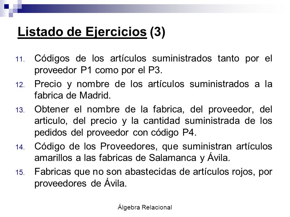 Listado de Ejercicios (3)