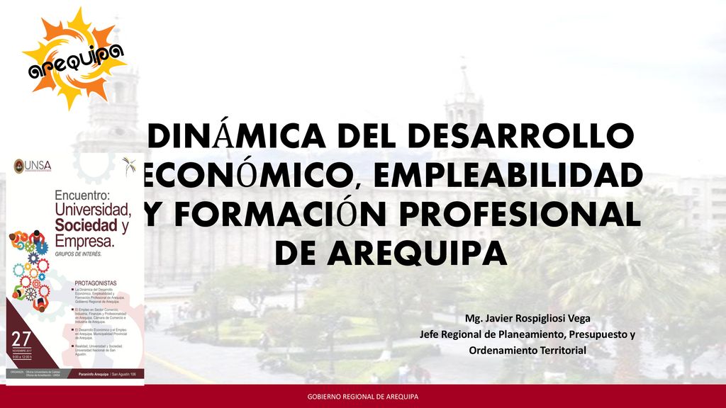 DINÁMICA DEL DESARROLLO ECONÓMICO, EMPLEABILIDAD Y FORMACIÓN PROFESIONAL DE AREQUIPA