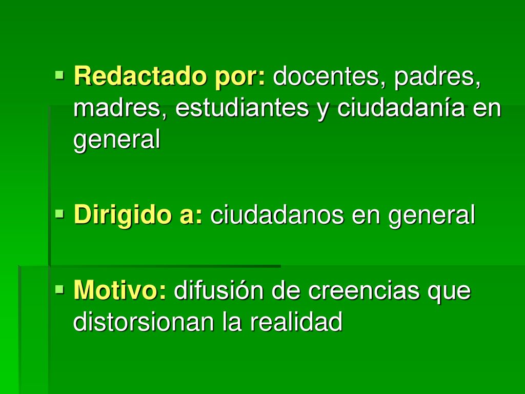 Redactado por: docentes, padres, madres, estudiantes y ciudadanía en general