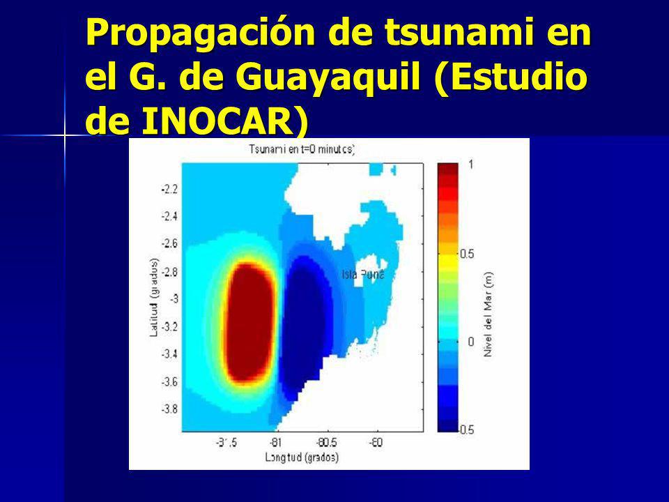 Propagación de tsunami en el G. de Guayaquil (Estudio de INOCAR)