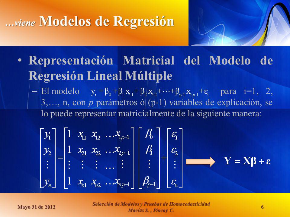 …viene Modelos de Regresión
