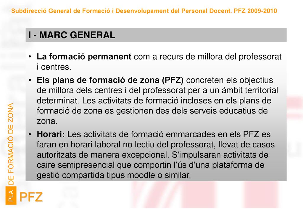 Subdirecció General de Formació i Desenvolupament del Personal Docent