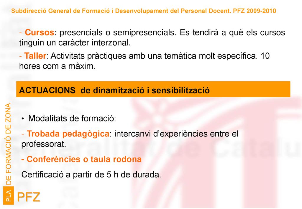 Subdirecció General de Formació i Desenvolupament del Personal Docent