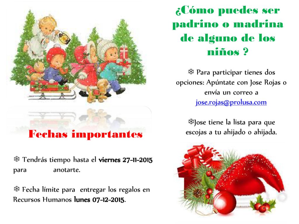 ¿Cómo puedes ser padrino o madrina de alguno de los niños