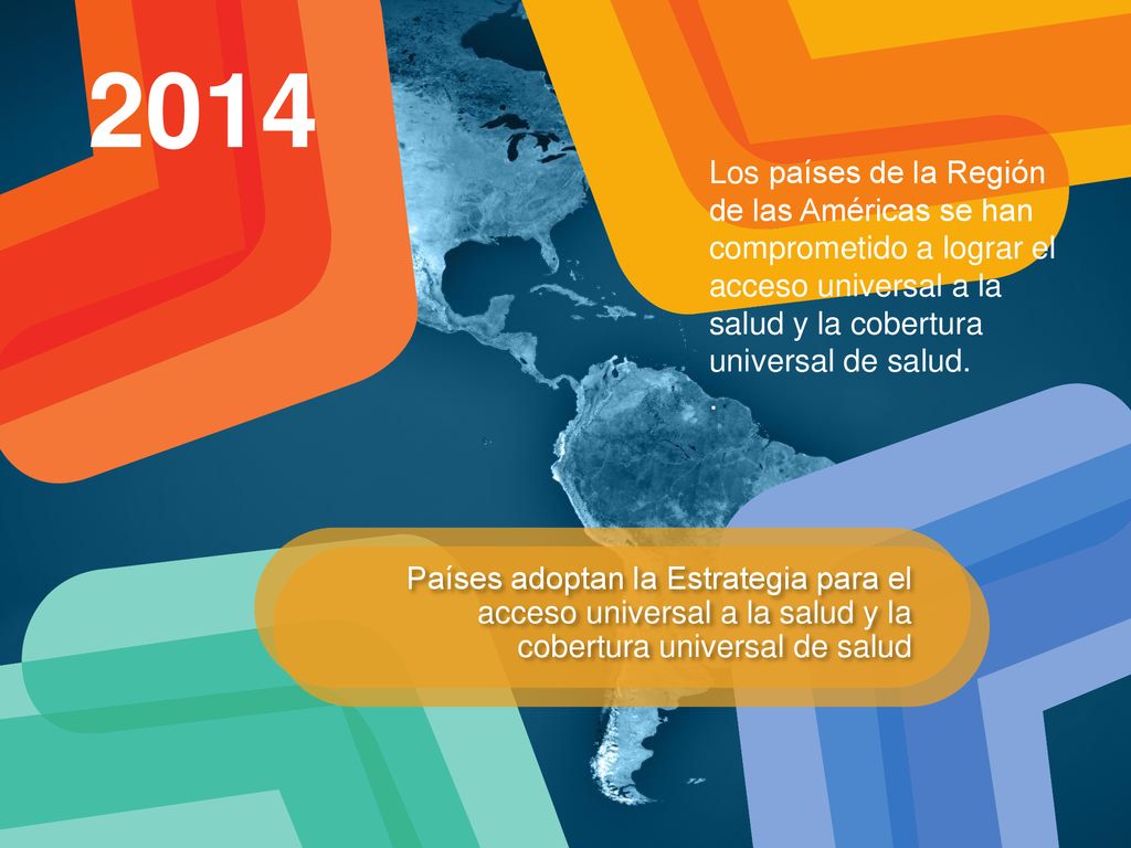 2014 Los países de la Región de las Américas se han comprometido a lograr el acceso universal a la salud y la cobertura universal de salud.