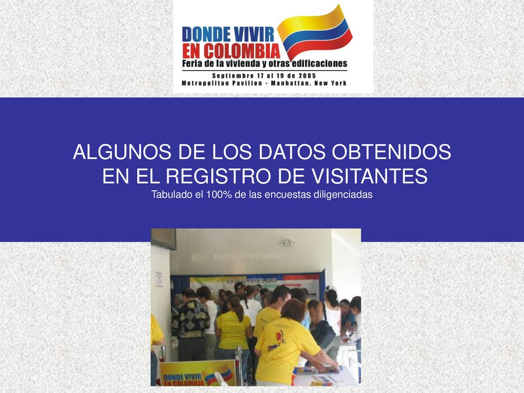 ALGUNOS DE LOS DATOS OBTENIDOS EN EL REGISTRO DE VISITANTES