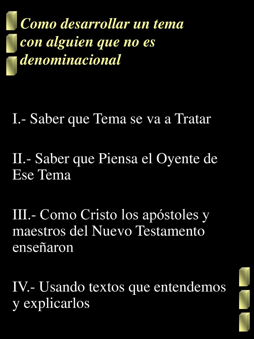 Como desarrollar un tema con alguien que no es denominacional