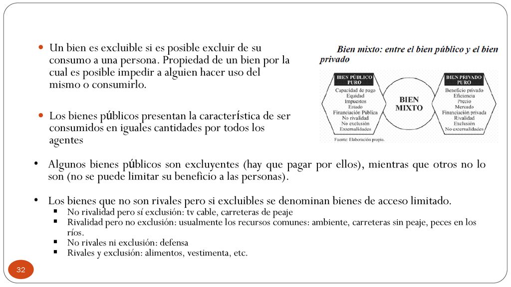Un bien es excluible si es posible excluir de su consumo a una persona