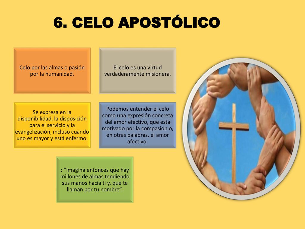 6. CELO APOSTÓLICO Celo por las almas o pasión por la humanidad.