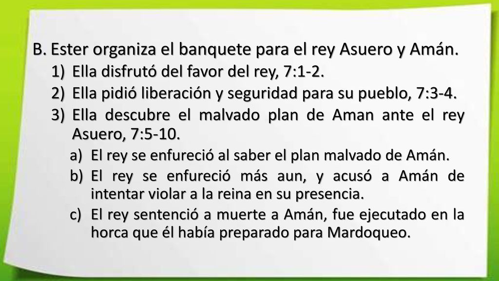 Ester organiza el banquete para el rey Asuero y Amán.