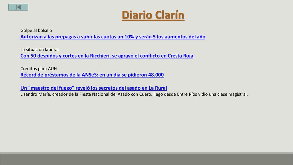 Diario Clarín Golpe al bolsillo. Autorizan a las prepagas a subir las cuotas un 10% y serán 5 los aumentos del año.