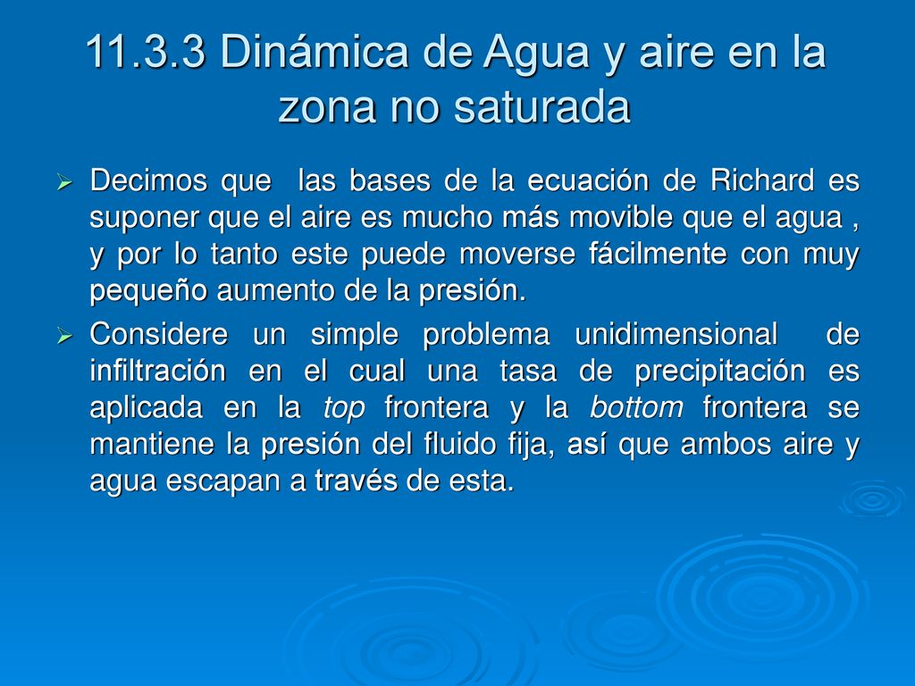 Dinámica de Agua y aire en la zona no saturada