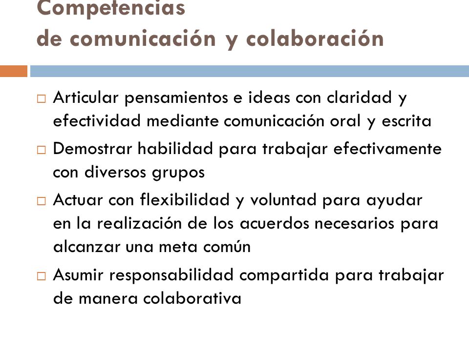 Competencias de comunicación y colaboración