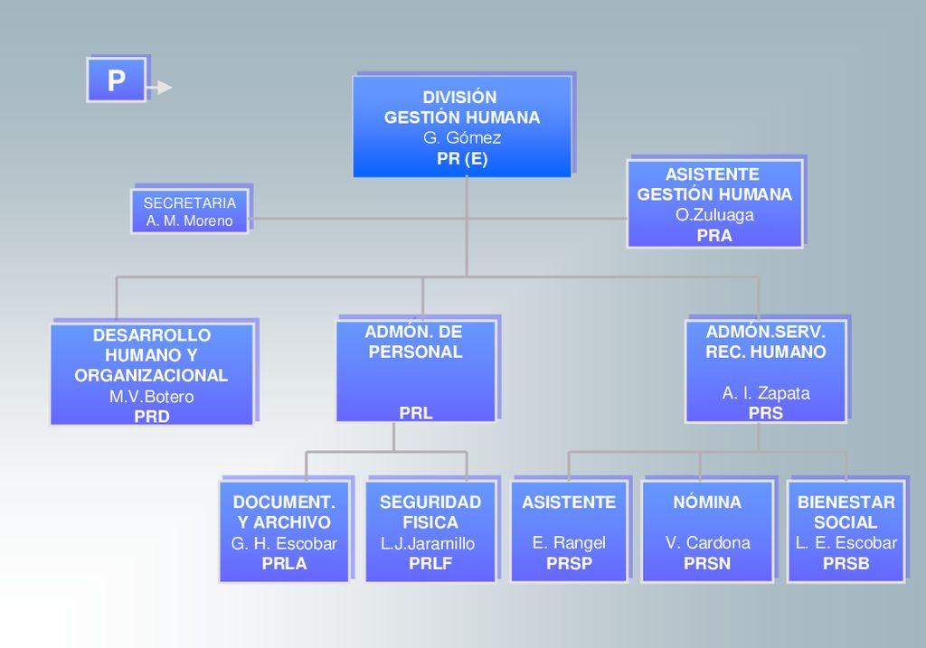 P PR DIVISIÓN GESTIÓN HUMANA G. Gómez PR (E) ASISTENTE GESTIÓN HUMANA
