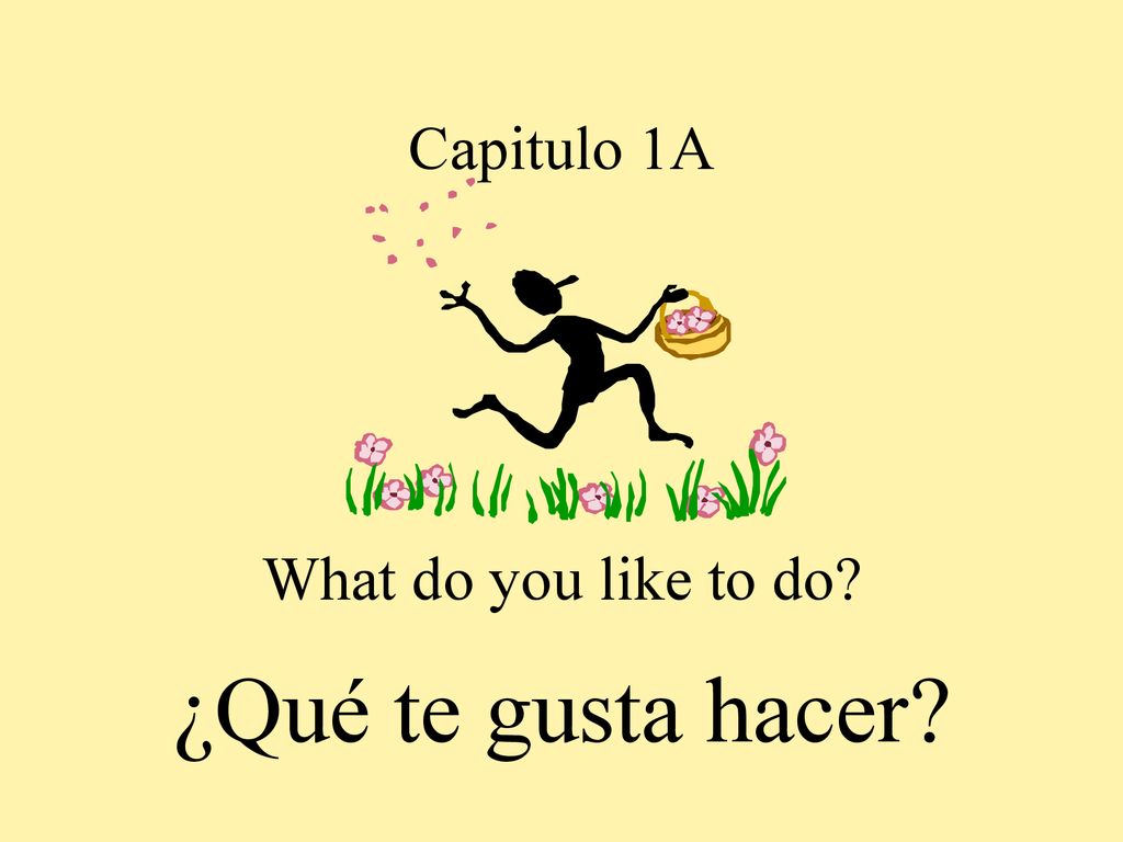 Capitulo 1A What do you like to do ¿Qué te gusta hacer