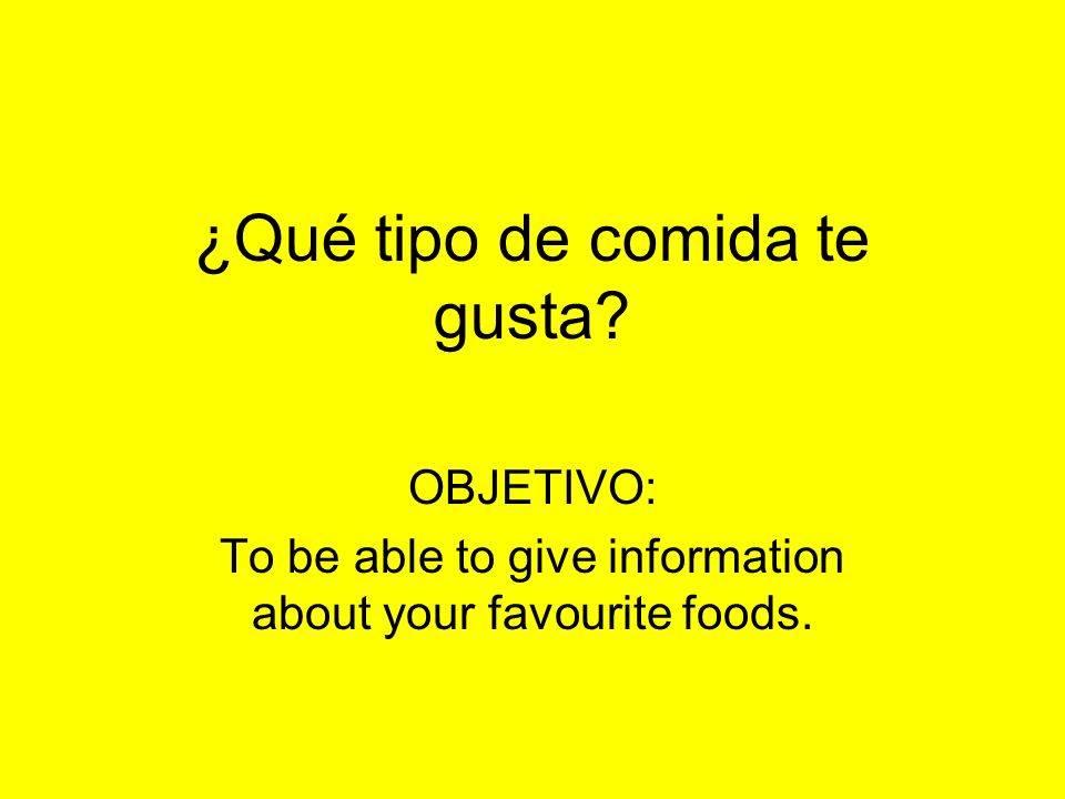 ¿Qué tipo de comida te gusta