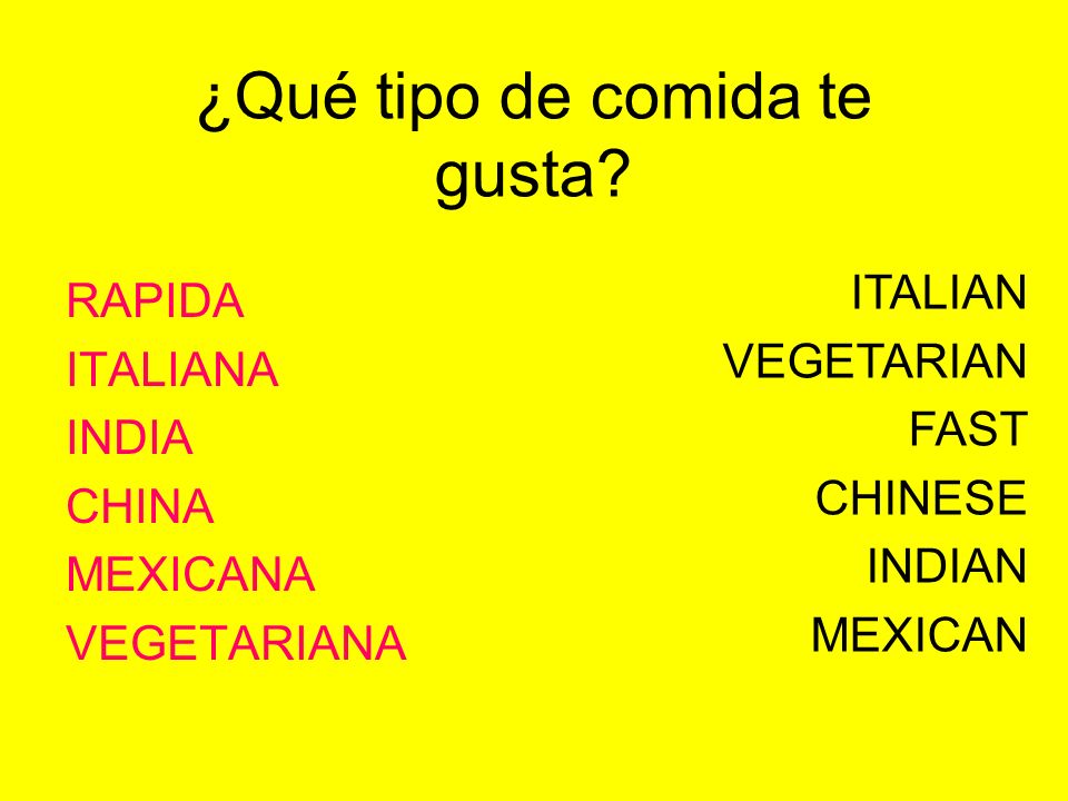 ¿Qué tipo de comida te gusta