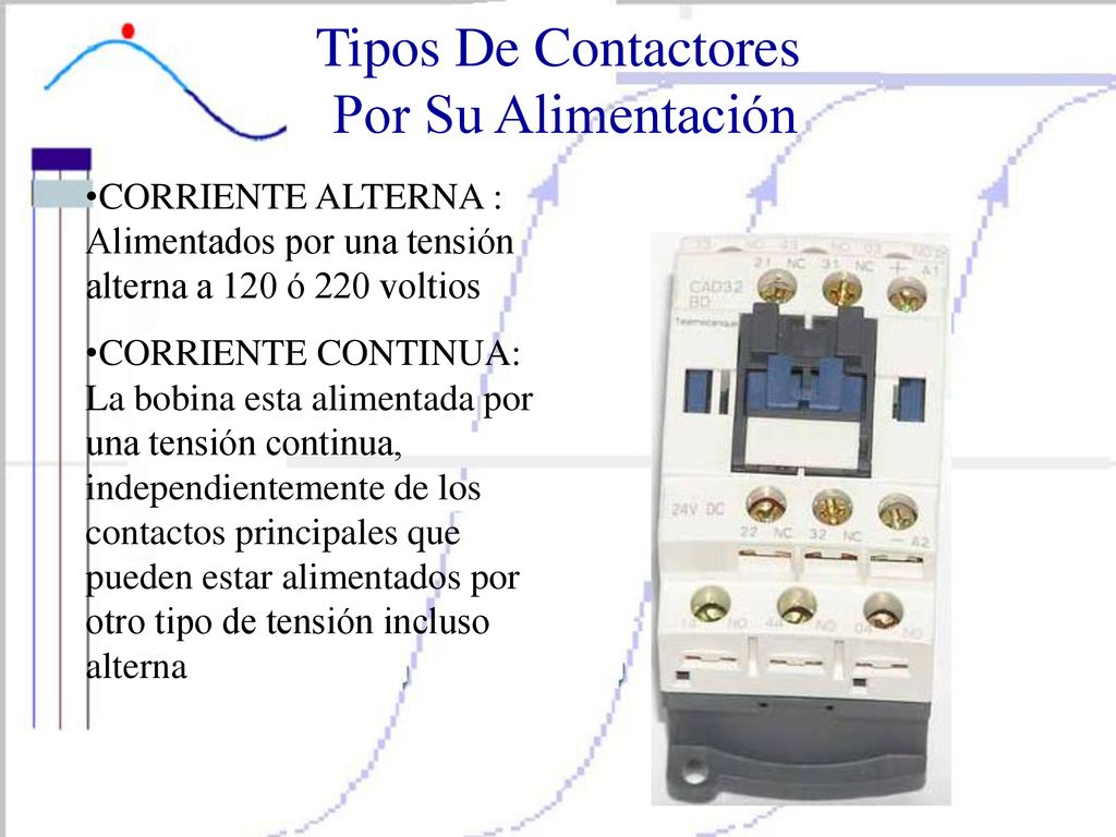 Tipos De Contactores Por Su Alimentación